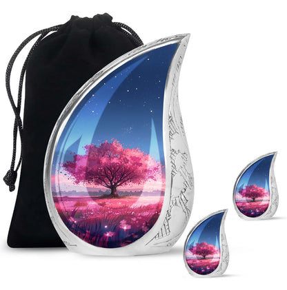 Pink Personalized Tree of Life Cremation Urn for Human Ashes - 10-inch, 200 cu in - Yatskia