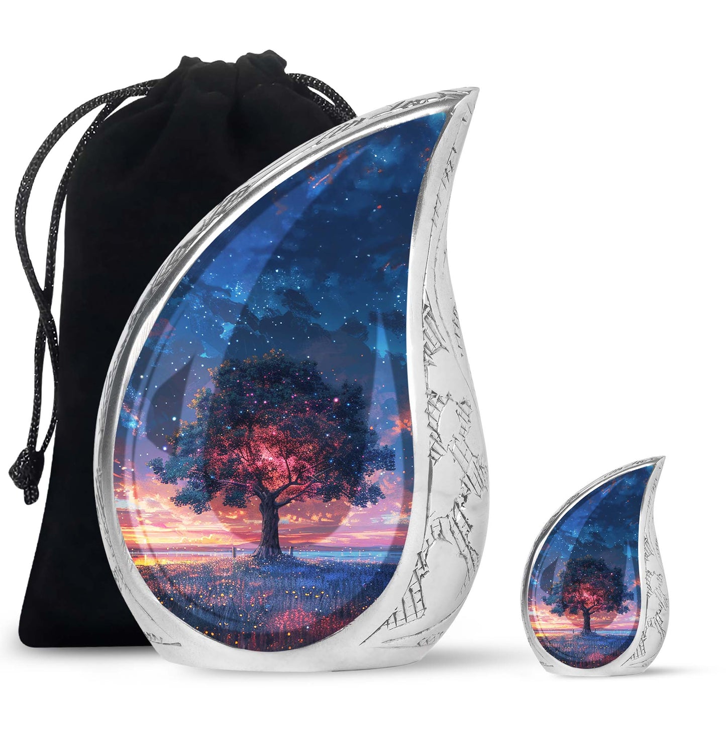Personalized Tree of Life Cremation Urn for Human Ashes - 10-inch, 200 cu in - Yatskia