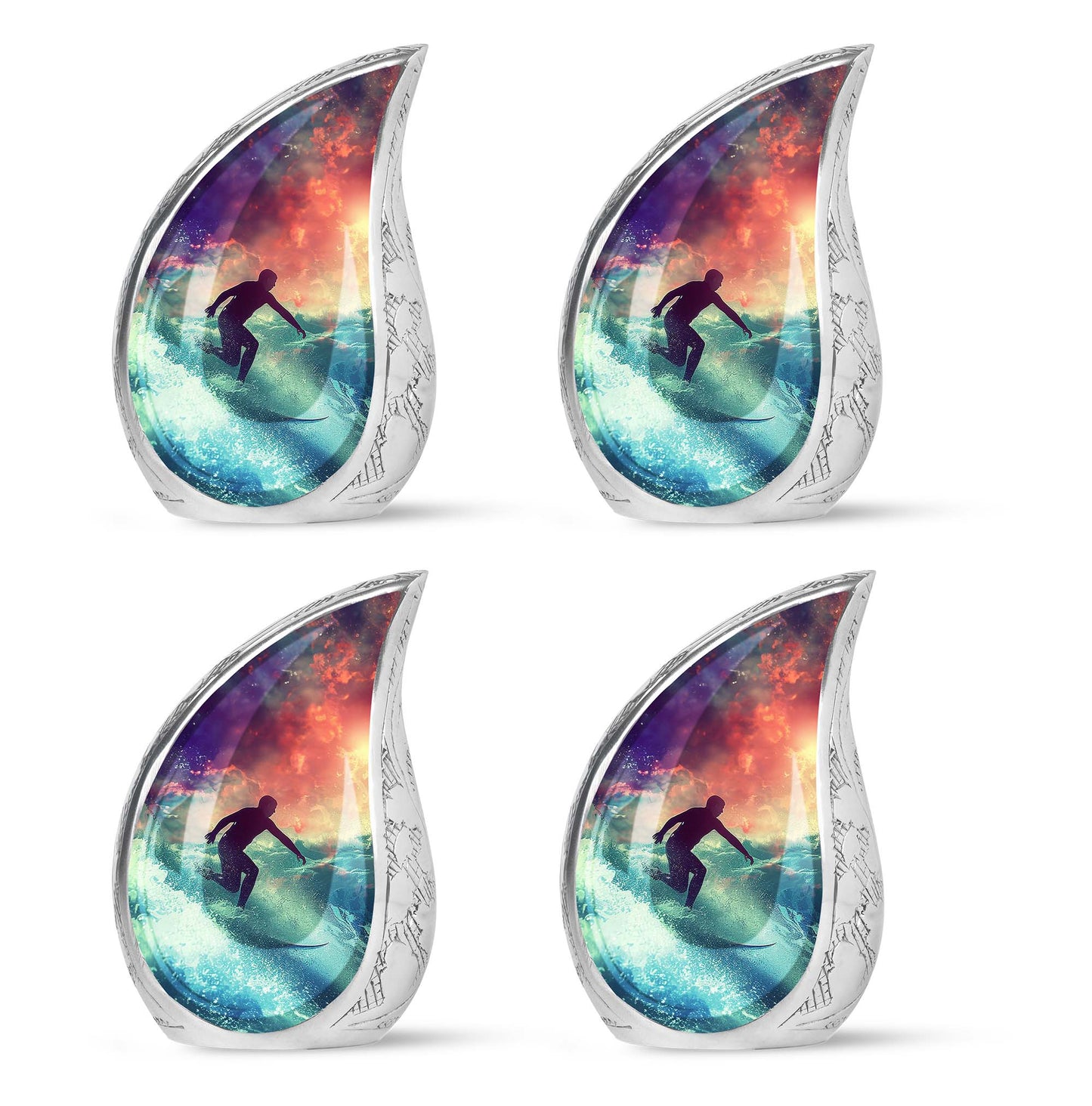Surfing Man In Ocean - Decorative Unique Urn For Ashes Adult Male
