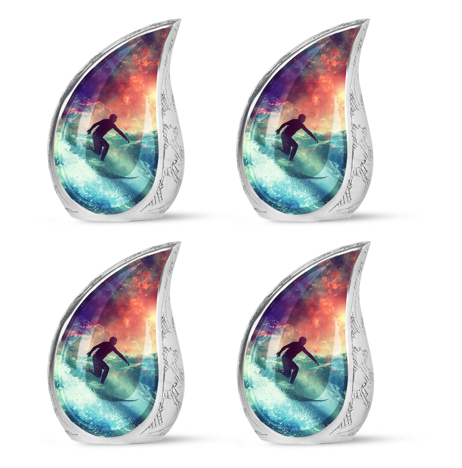 Surfing Man In Ocean - Decorative Unique Urn For Ashes Adult Male