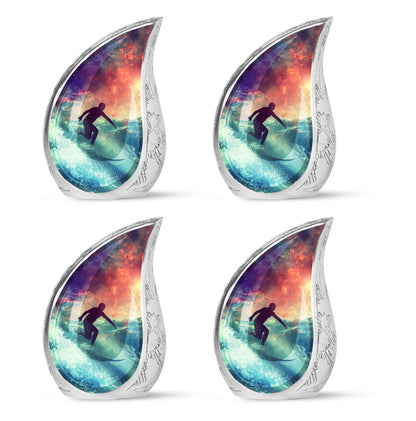 Surfing Man In Ocean - Decorative Unique Urn For Ashes Adult Male
