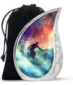 Surfing Man In Ocean - Decorative Unique Urn For Ashes Adult Male