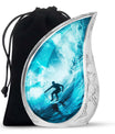 Midnight Surf Odyssey - Large Urn Memorial, Funeral Cremation Urn