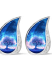 Tree of Life Burial Urn – Beautiful Artistic Blue Urn For Funeral Ashes