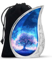 Tree of Life Burial Urn – Beautiful Artistic Blue Urn For Funeral Ashes