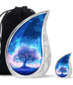 Tree of Life Burial Urn – Beautiful Artistic Blue Urn For Funeral Ashes