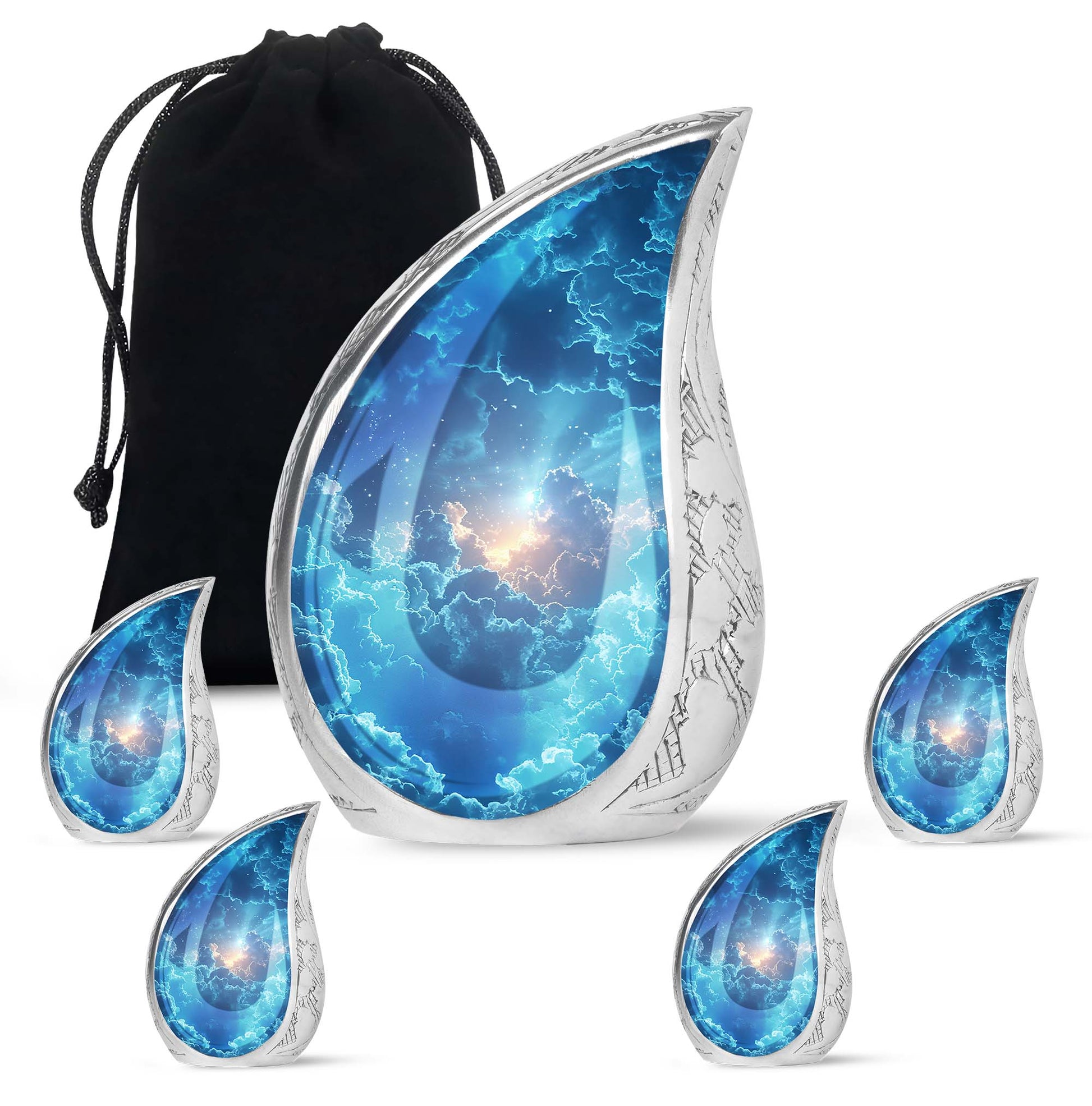 Beautiful Blue Sky and Sun Urn - Unique Urns For Human Ashes