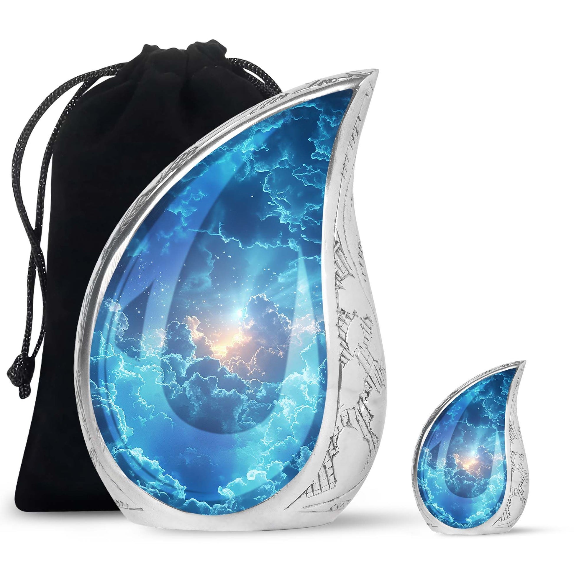 Beautiful Blue Sky and Sun Urn - Unique Urns For Human Ashes