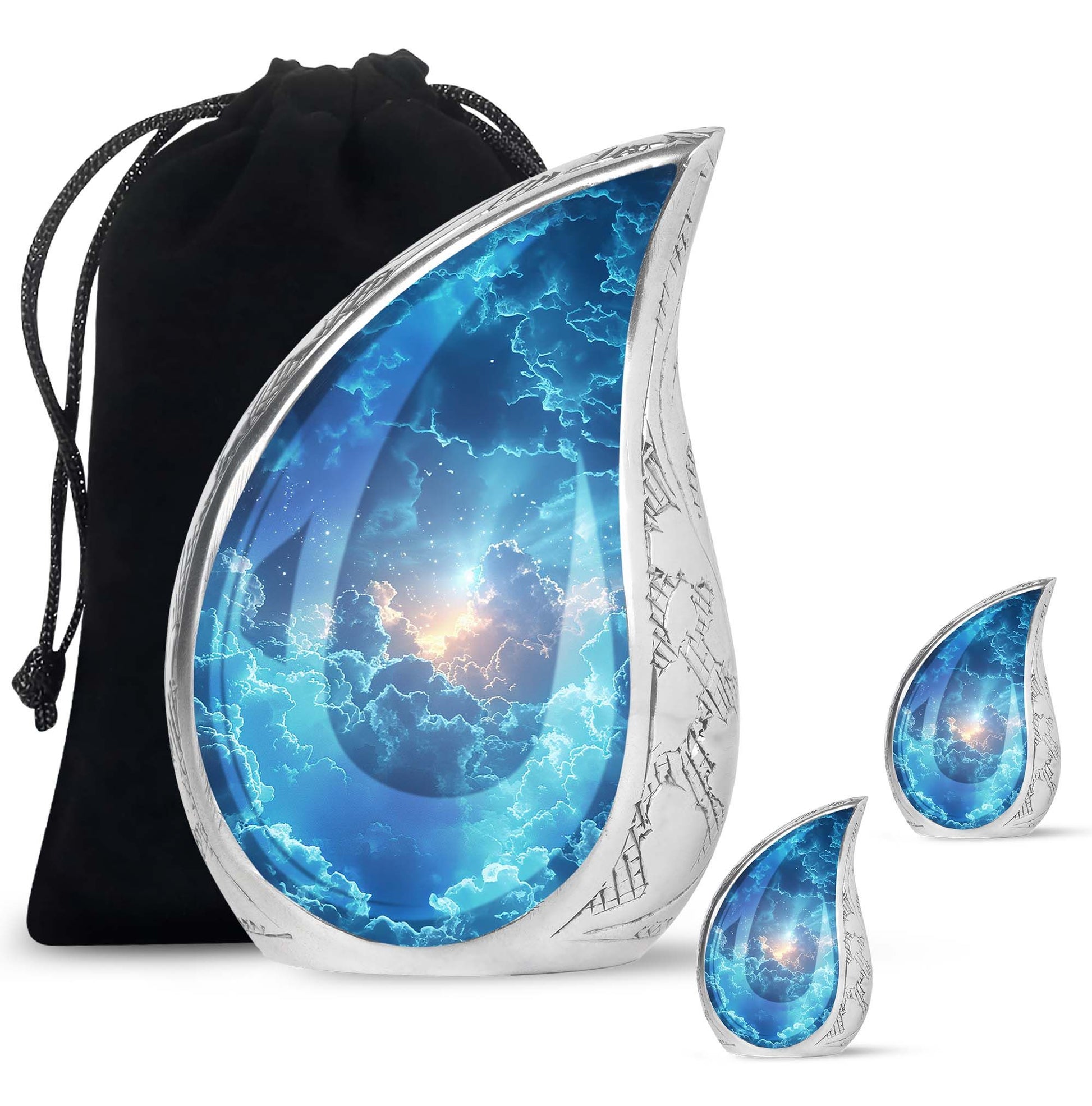 Beautiful Blue Sky and Sun Urn - Unique Urns For Human Ashes