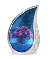 Night Pink Tree Cremation Urn - Beautiful Night Sky Burial Urn For Women