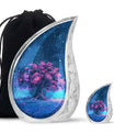 Night Pink Tree Cremation Urn - Beautiful Night Sky Burial Urn For Women