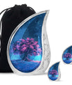 Night Pink Tree Cremation Urn - Beautiful Night Sky Burial Urn For Women