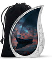 Boat Night Sky Urn – Celestial Vessel Design for Memorial Keepsakes