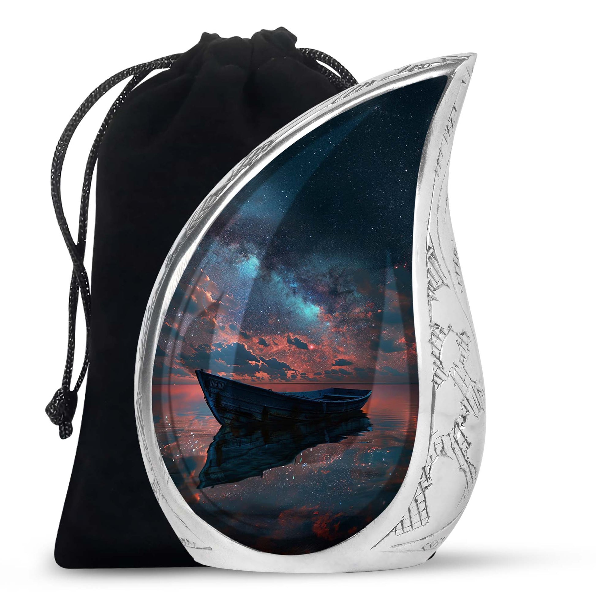 Boat Night Sky Urn – Celestial Vessel Design for Memorial Keepsakes