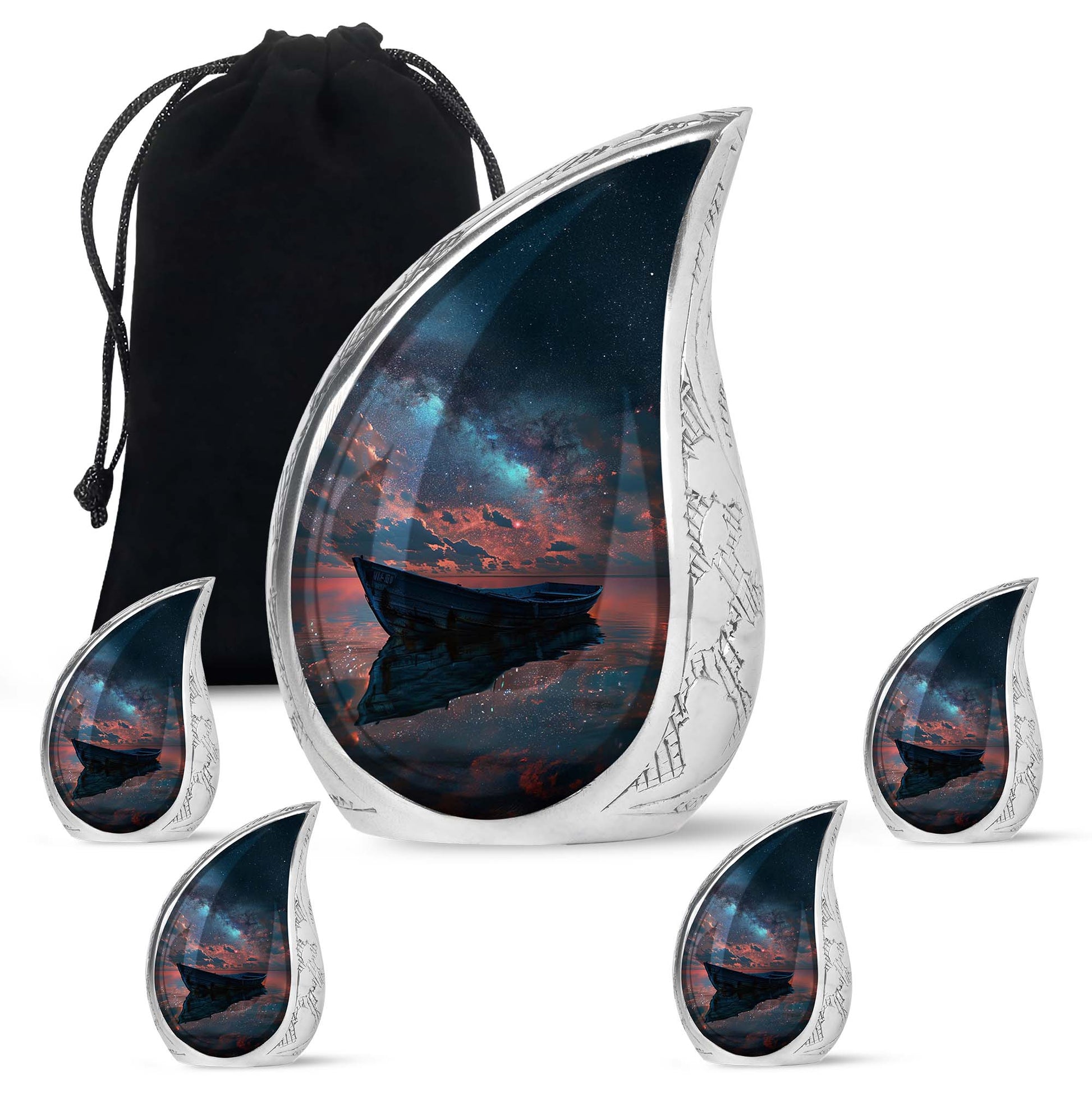 Boat Night Sky Urn – Celestial Vessel Design for Memorial Keepsakes