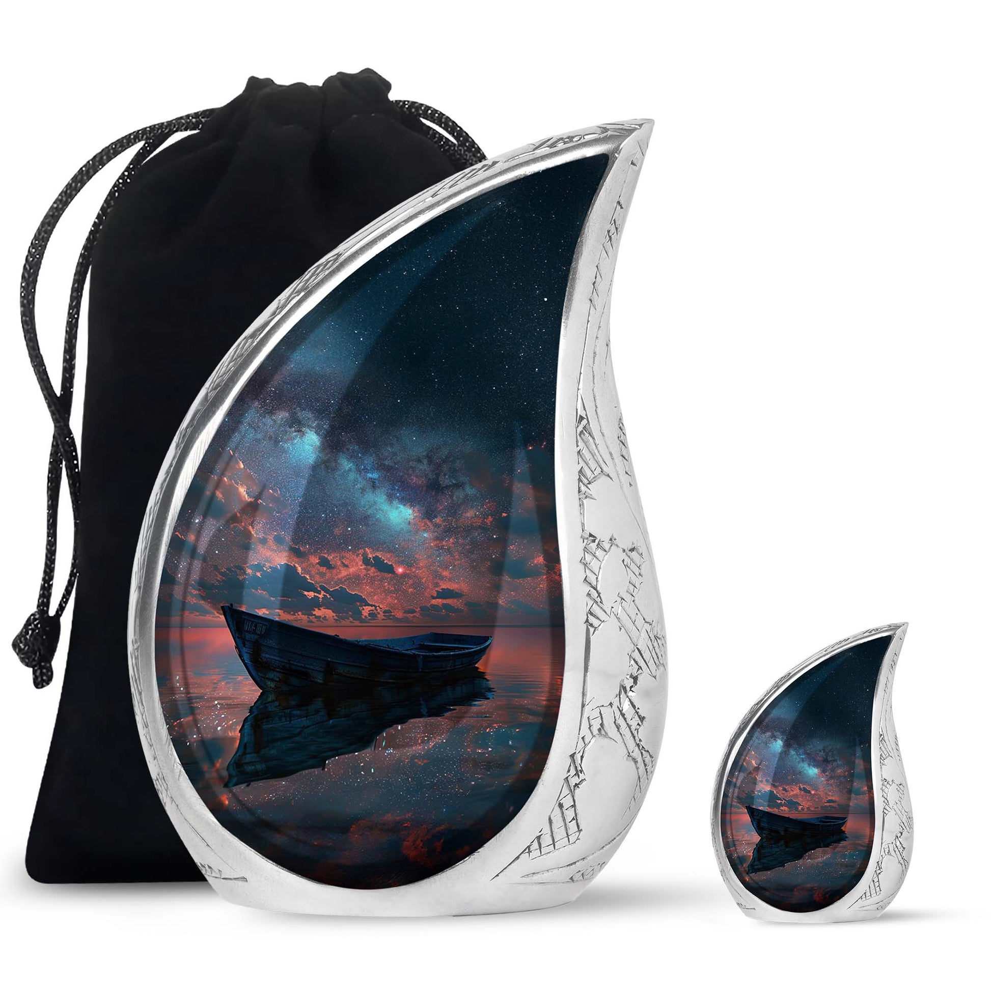 Boat Night Sky Urn – Celestial Vessel Design for Memorial Keepsakes