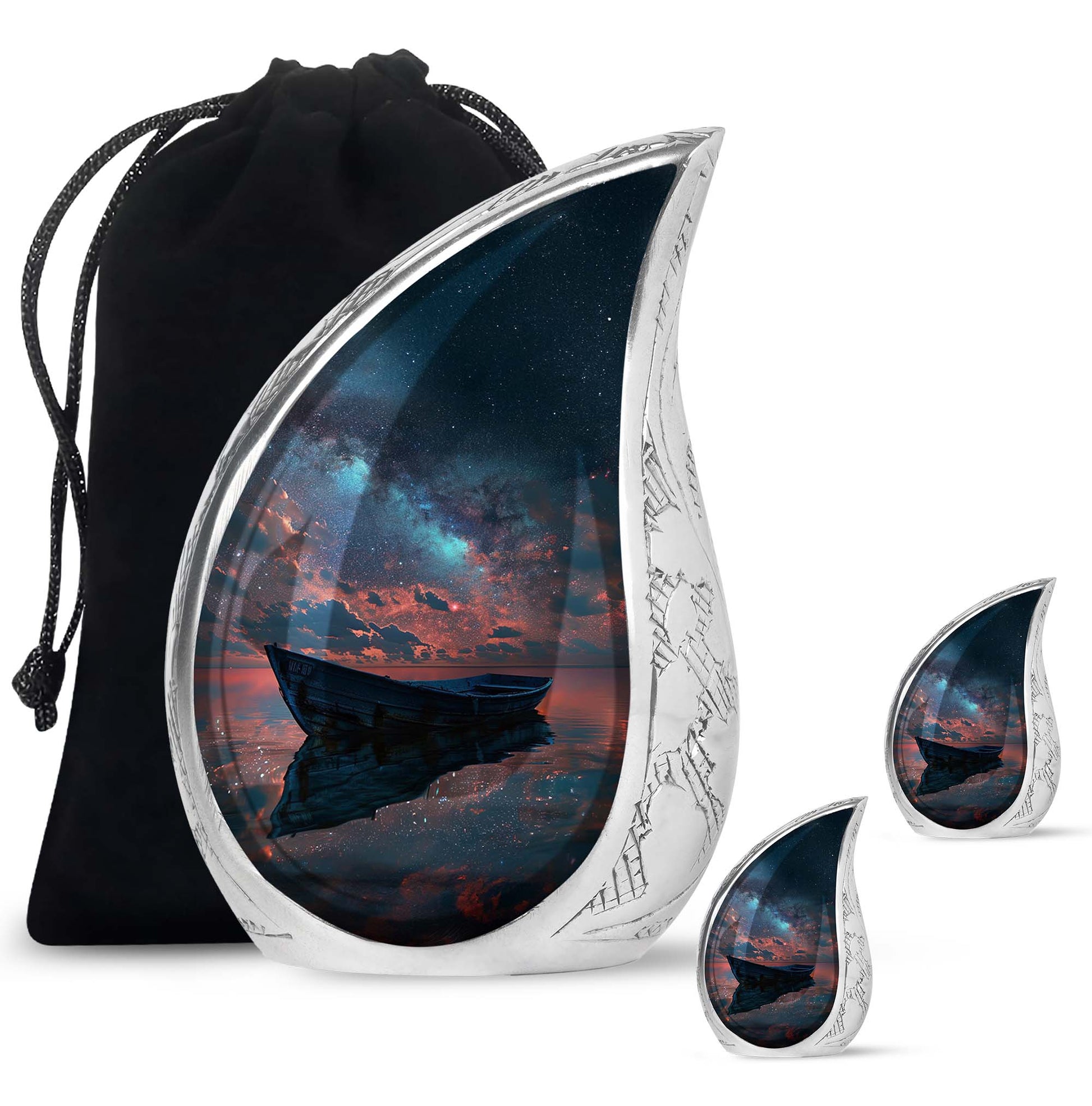 Boat Night Sky Urn – Celestial Vessel Design for Memorial Keepsakes