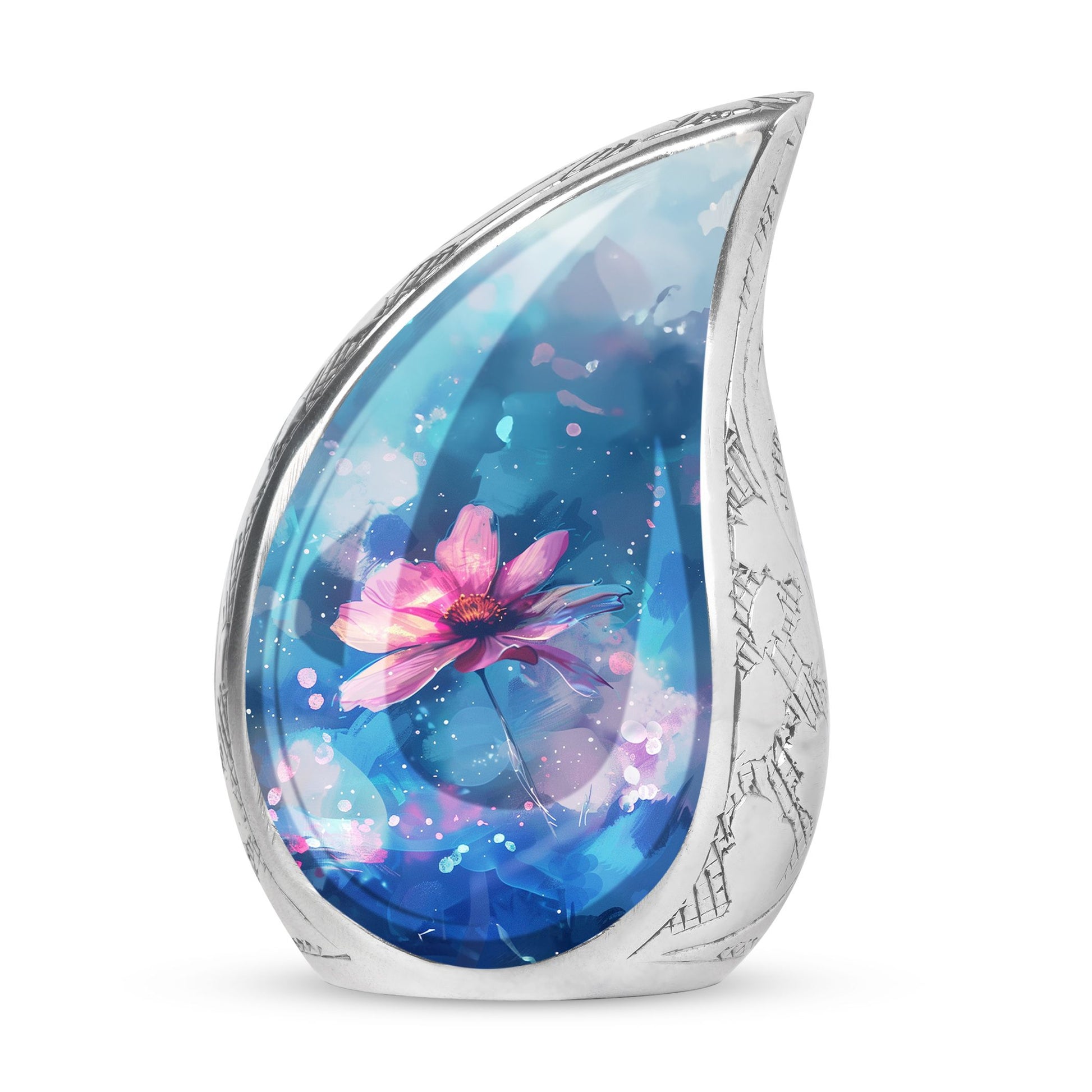 Beautiful Pink Flower Cremation Urn for Ashes - Decorative Unique Urn For Women