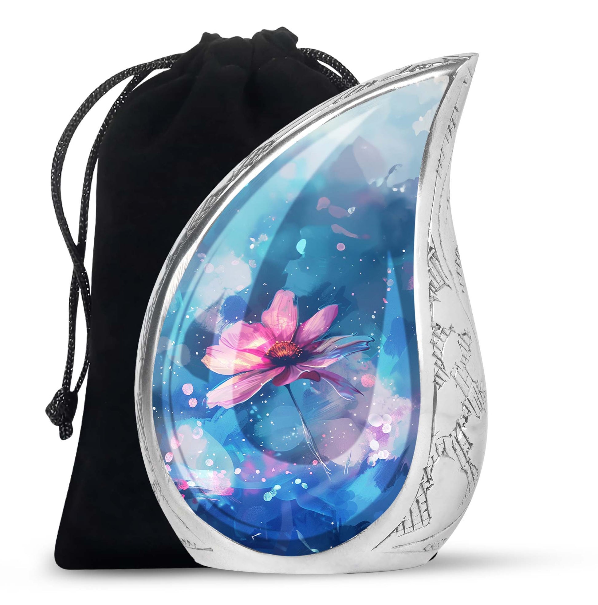 Beautiful Pink Flower Cremation Urn for Ashes - Decorative Unique Urn For Women