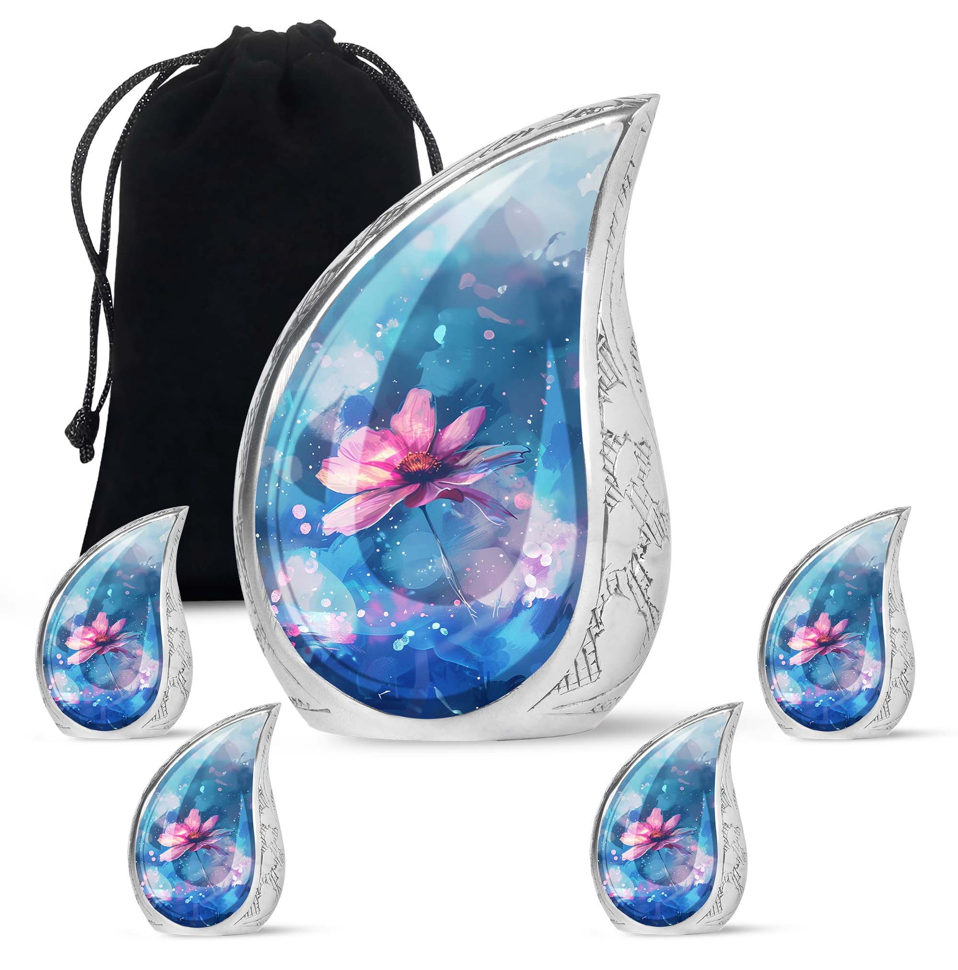 Beautiful Pink Flower Cremation Urn for Ashes - Decorative Unique Urn For Women