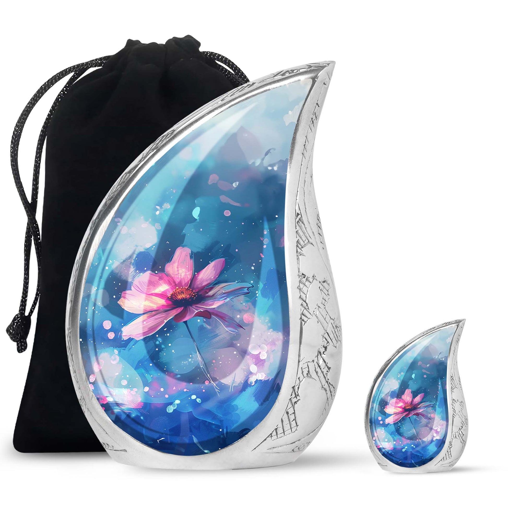 Beautiful Pink Flower Cremation Urn for Ashes - Decorative Unique Urn For Women