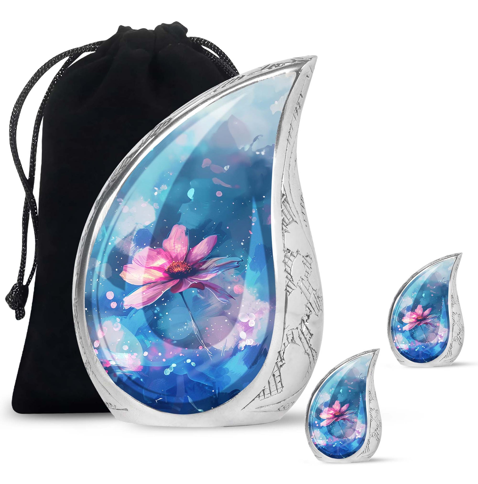 Beautiful Pink Flower Cremation Urn for Ashes - Decorative Unique Urn For Women