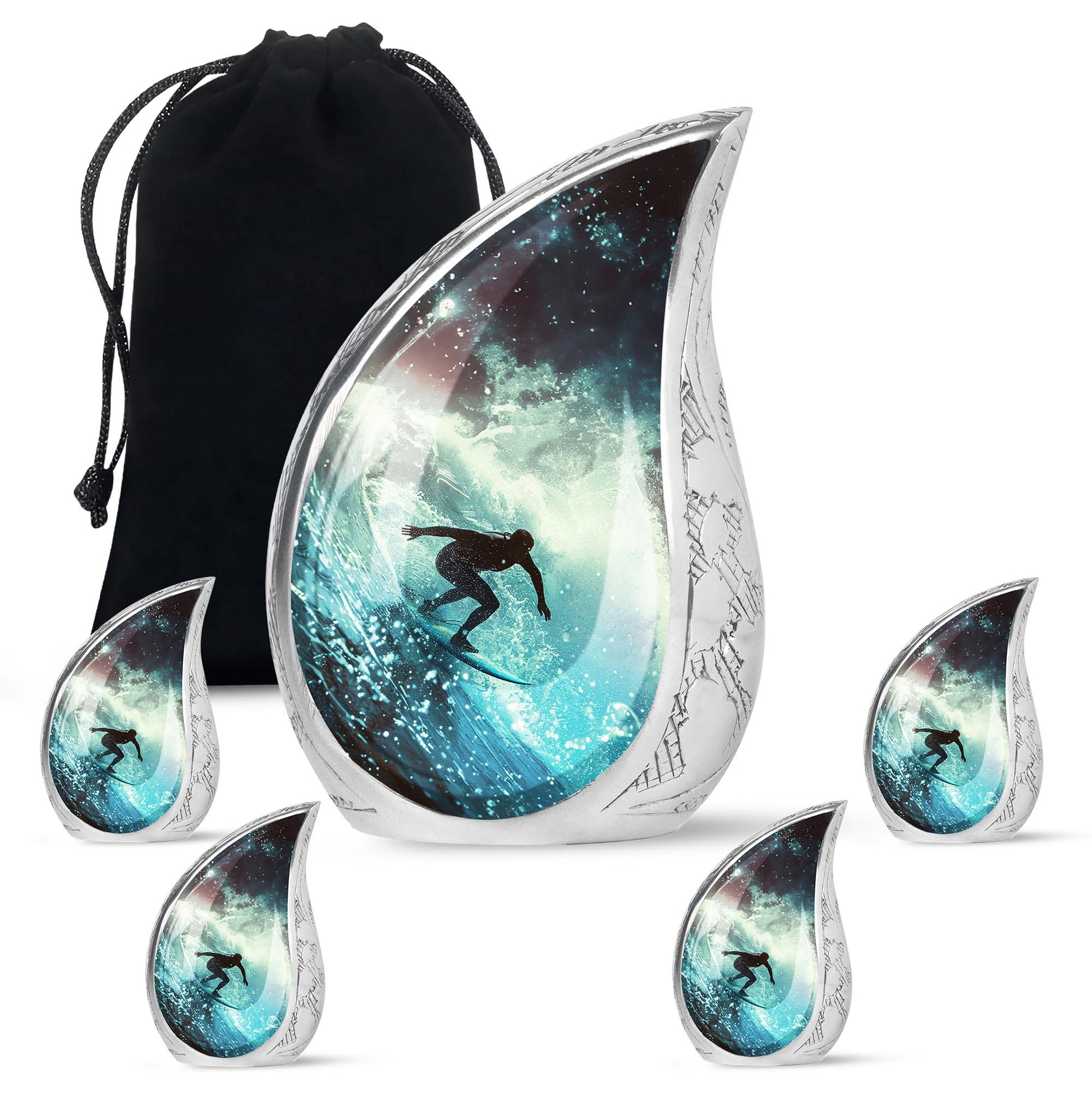 Surfer-Ocean Themed Cremation Urn - Urns For Ashes Large
