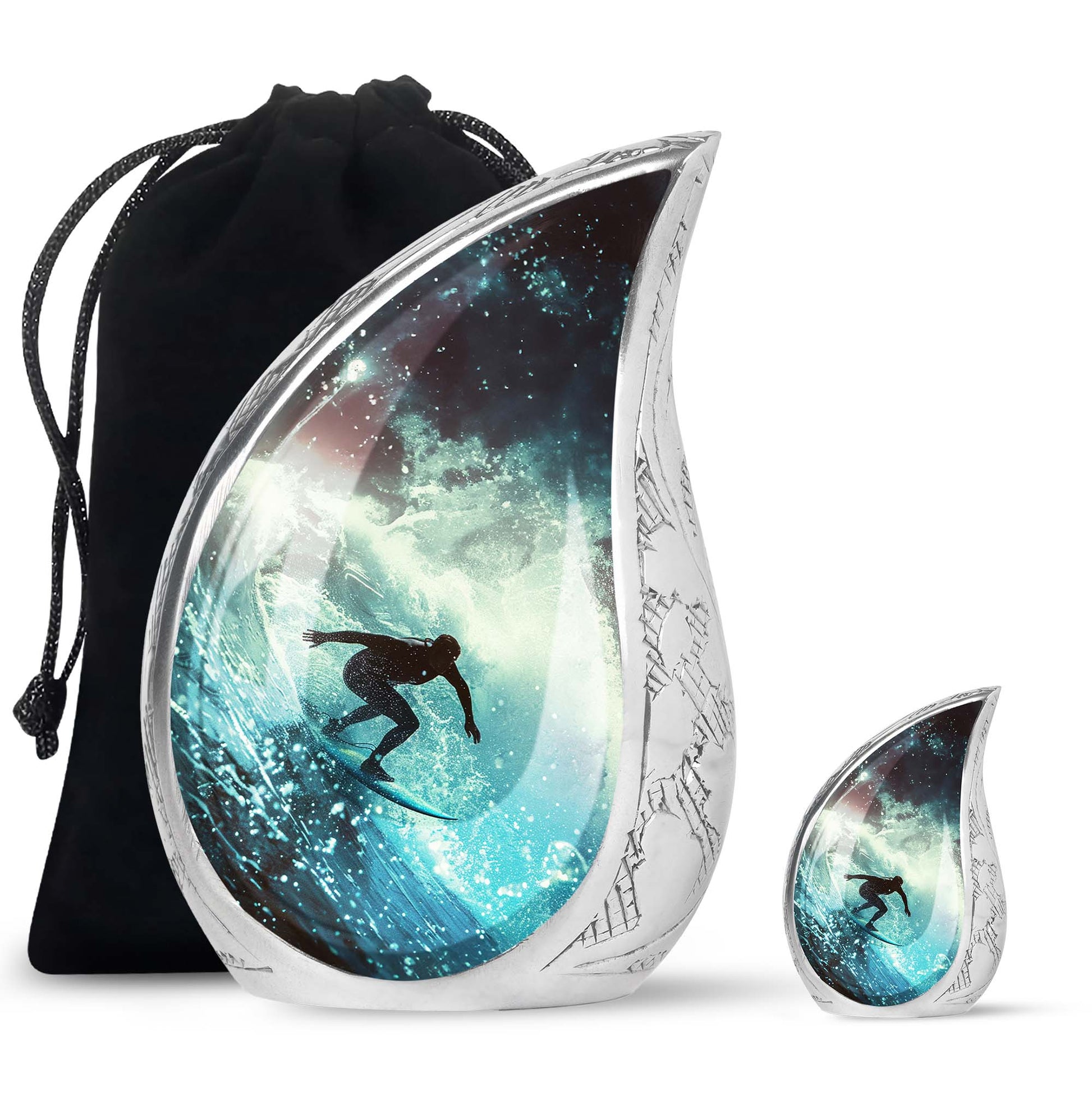 Surfer-Ocean Themed Cremation Urn - Urns For Ashes Large