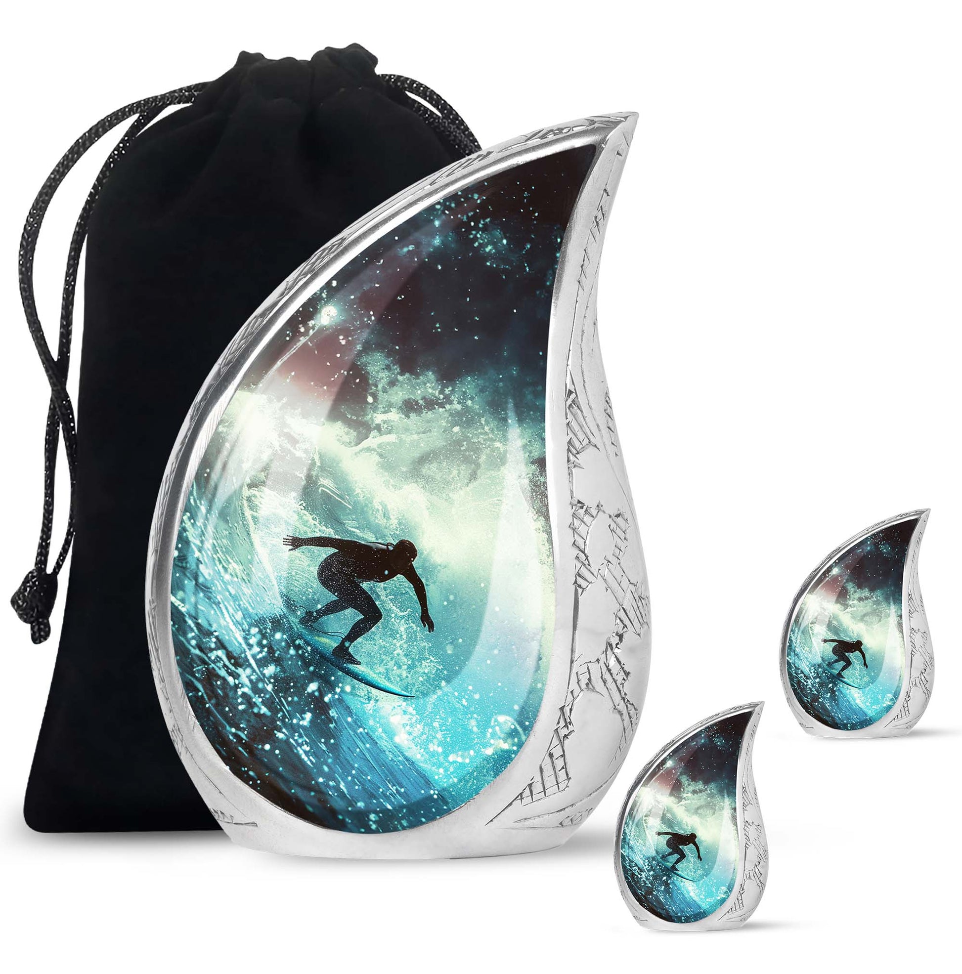 Surfer-Ocean Themed Cremation Urn - Urns For Ashes Large