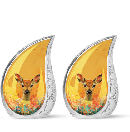 Personalized Deer Cremation Urn for Mom - 10-inch, 200 cu in - Yatskia