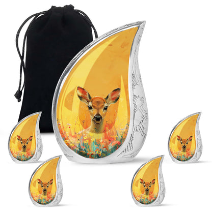 Personalized Deer Cremation Urn for Mom - 10-inch, 200 cu in - Yatskia