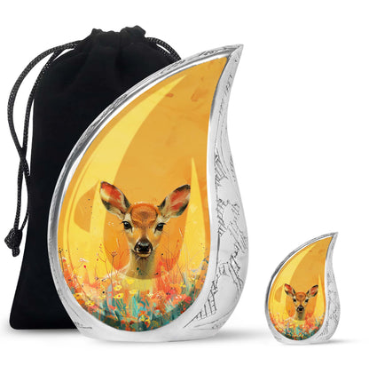 Personalized Deer Cremation Urn for Mom - 10-inch, 200 cu in - Yatskia
