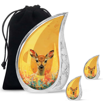 Personalized Deer Cremation Urn for Mom - 10-inch, 200 cu in - Yatskia
