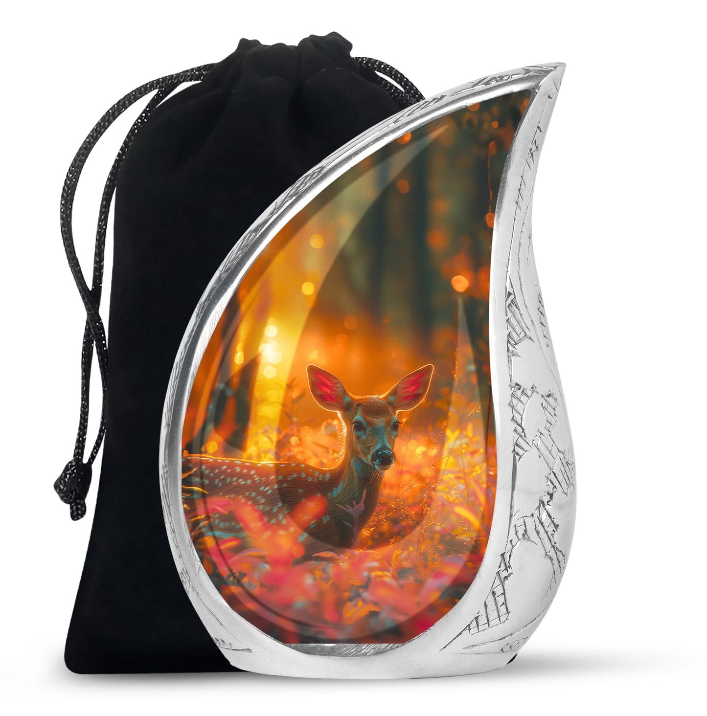 Personalized Deer Cremation Urn for Human Ashes - 10-inch, 200 cu in - Yatskia
