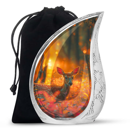 Personalized Deer Cremation Urn for Human Ashes - 10-inch, 200 cu in - Yatskia