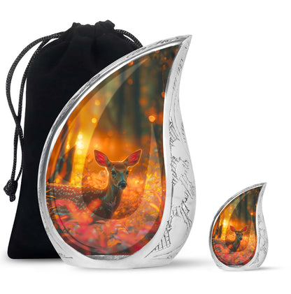Personalized Deer Cremation Urn for Human Ashes - 10-inch, 200 cu in - Yatskia
