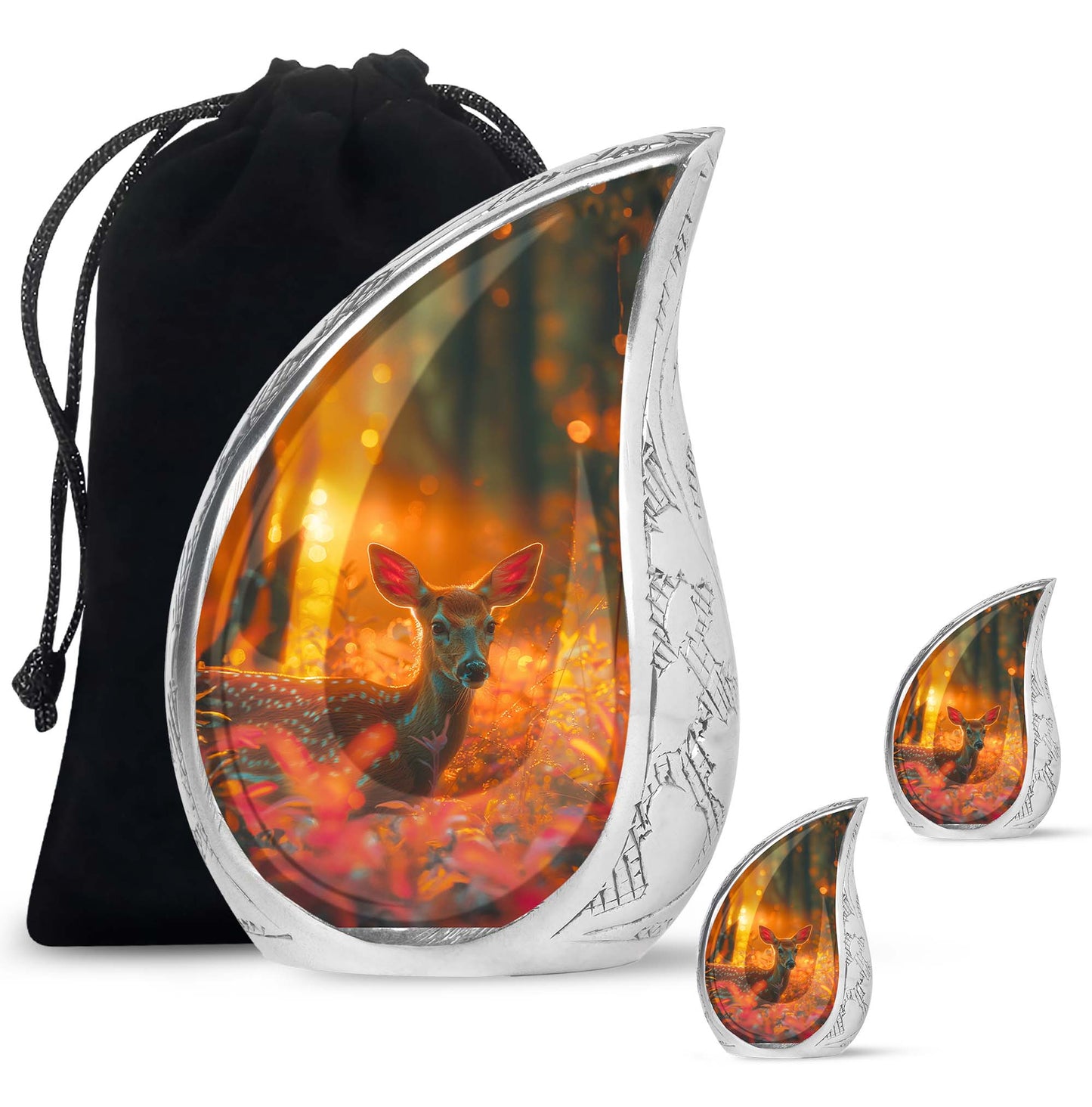 Personalized Deer Cremation Urn for Human Ashes - 10-inch, 200 cu in - Yatskia