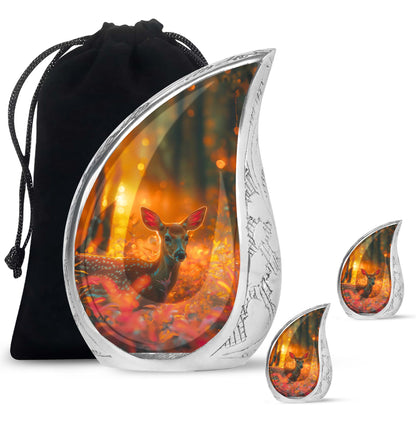 Personalized Deer Cremation Urn for Human Ashes - 10-inch, 200 cu in - Yatskia