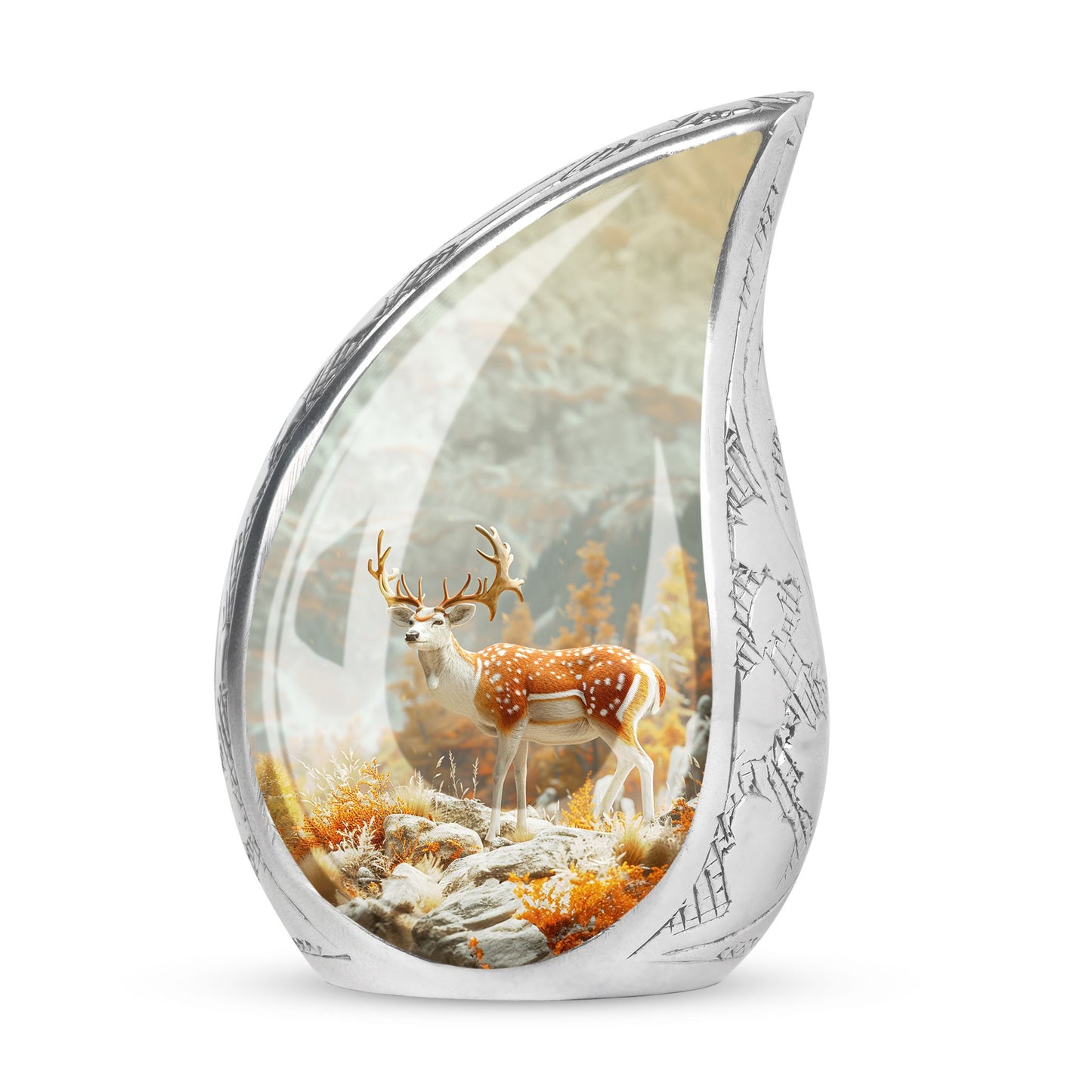 Personalized Deer Cremation Urn for Human Ashes - 10-inch, 200 cu in - Yatskia