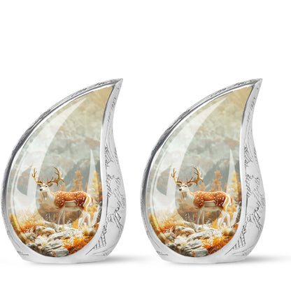 Personalized Deer Cremation Urn for Human Ashes - 10-inch, 200 cu in - Yatskia