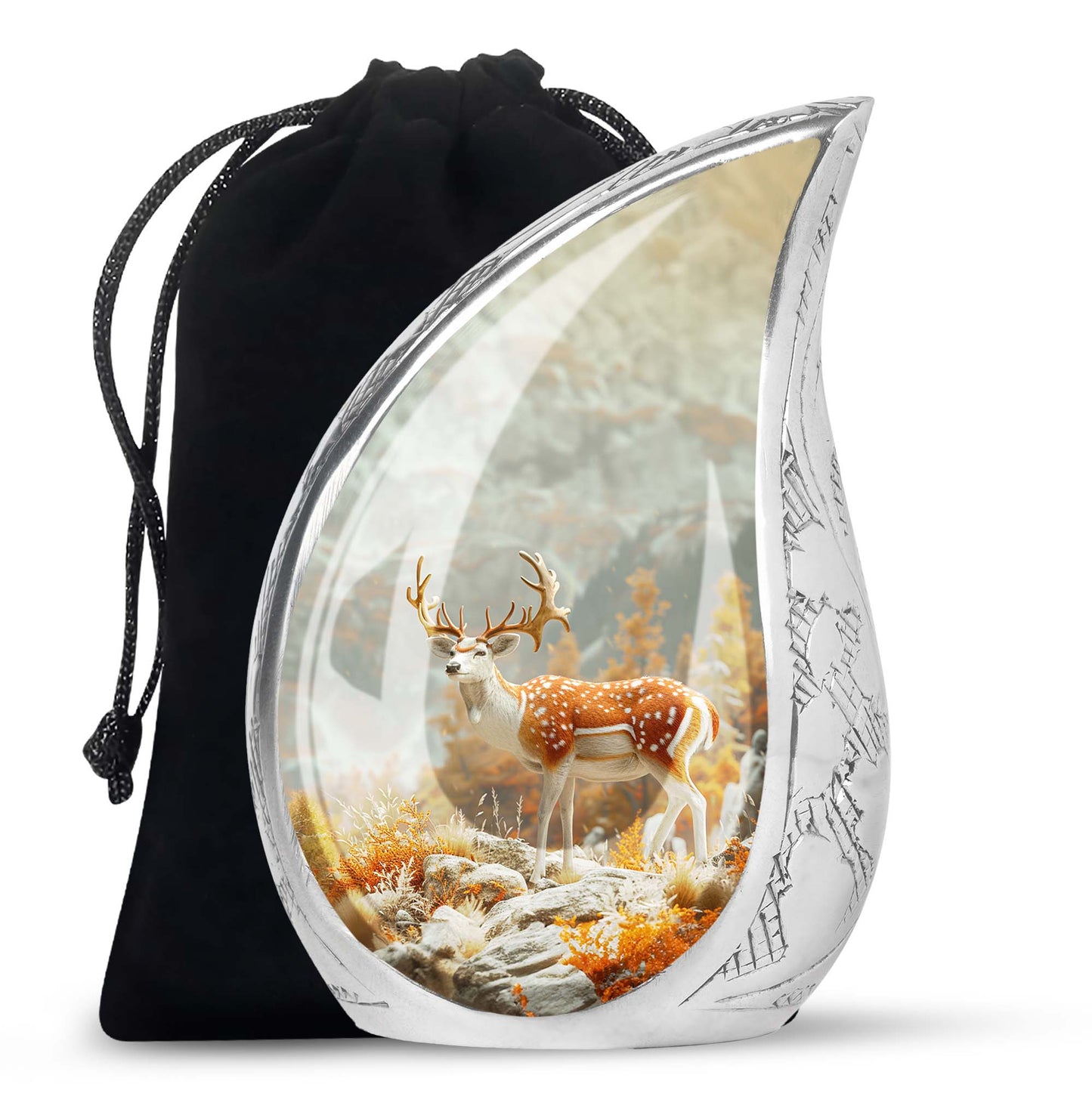 Personalized Deer Cremation Urn for Human Ashes - 10-inch, 200 cu in - Yatskia