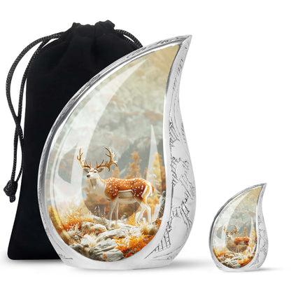 Personalized Deer Cremation Urn for Human Ashes - 10-inch, 200 cu in - Yatskia