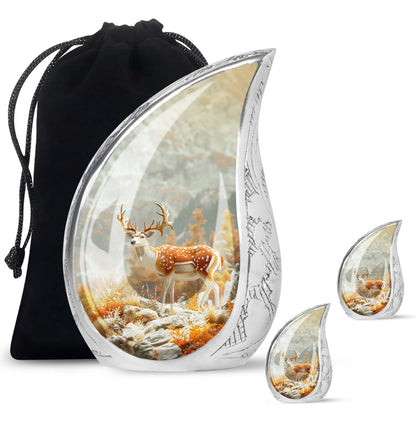 Personalized Deer Cremation Urn for Human Ashes - 10-inch, 200 cu in - Yatskia