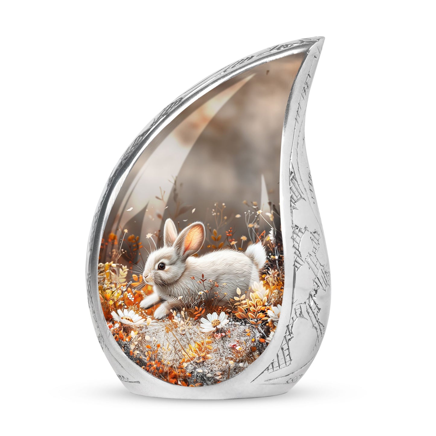 Personalized Rabbit Memorial Urn for Pet Ashes - 10-inch, 200 cu in - Yatskia