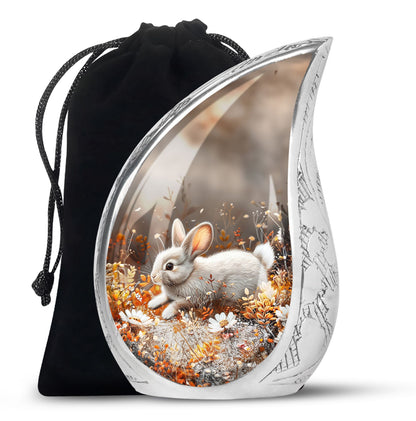Personalized Rabbit Memorial Urn for Pet Ashes - 10-inch, 200 cu in - Yatskia