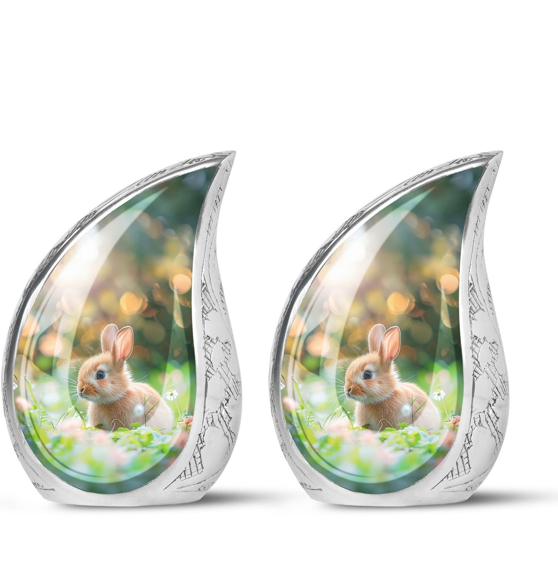 Green Baby Bunny Rabbit Urn – Beautiful Memorial for Pet Rabbits