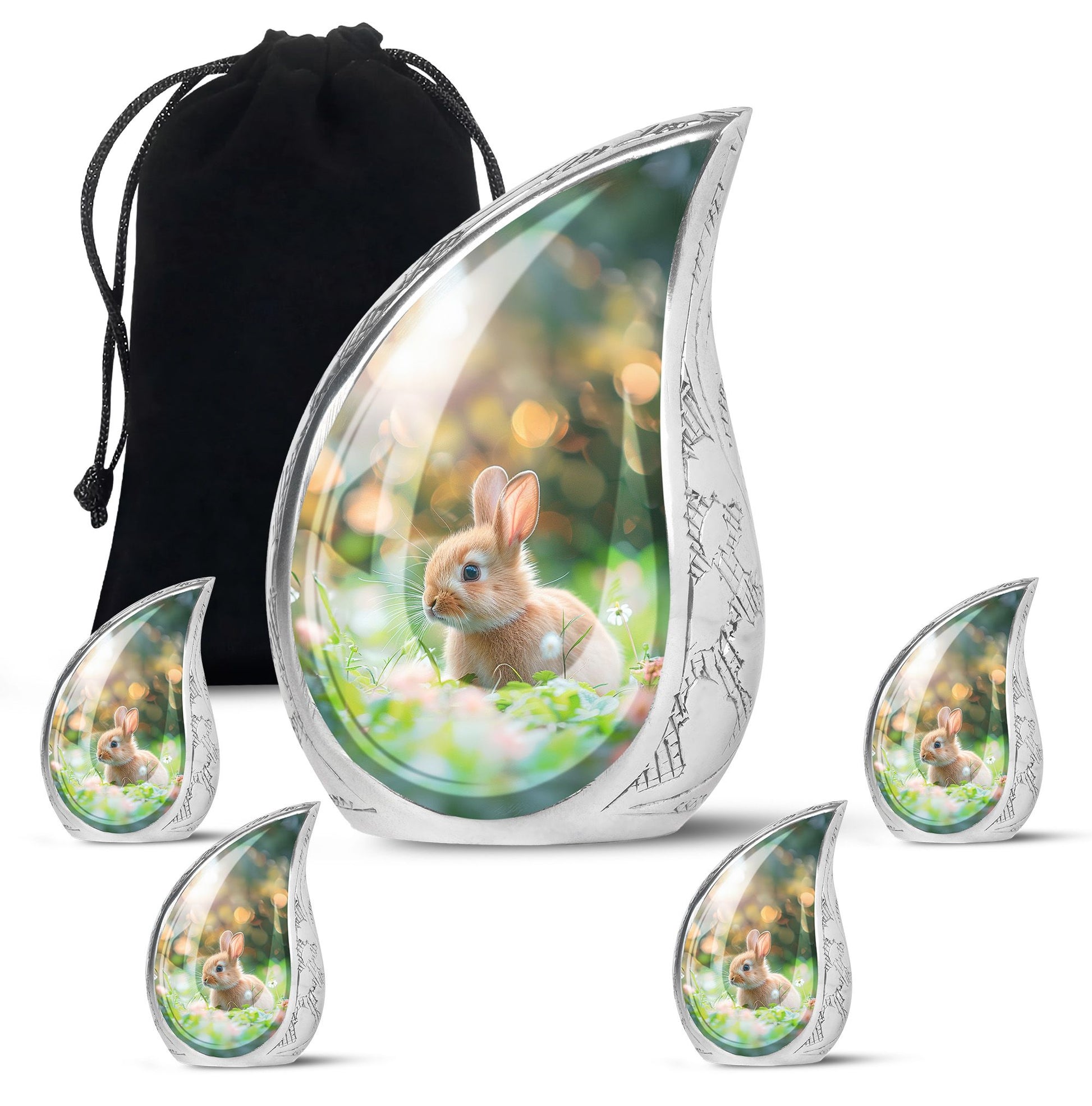 Green Baby Bunny Rabbit Urn – Beautiful Memorial for Pet Rabbits