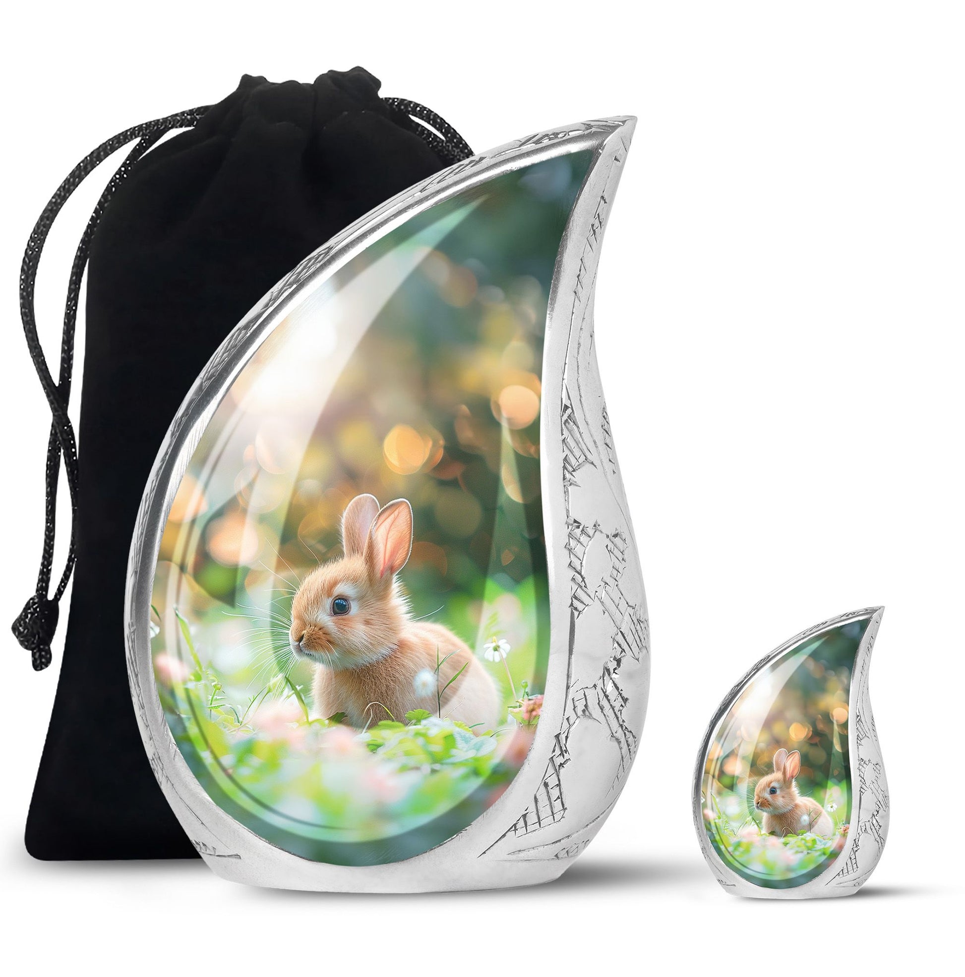 Green Baby Bunny Rabbit Urn – Beautiful Memorial for Pet Rabbits