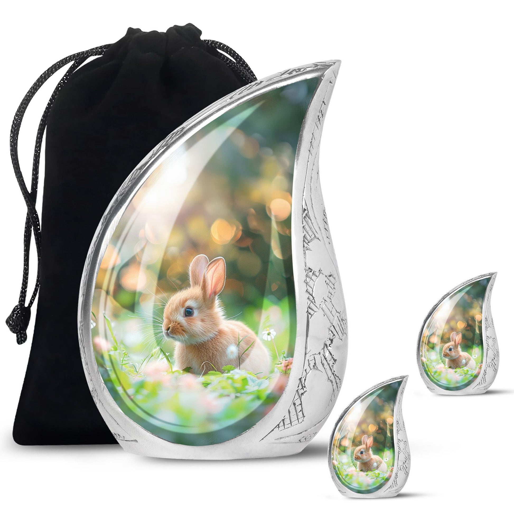 Green Baby Bunny Rabbit Urn – Beautiful Memorial for Pet Rabbits