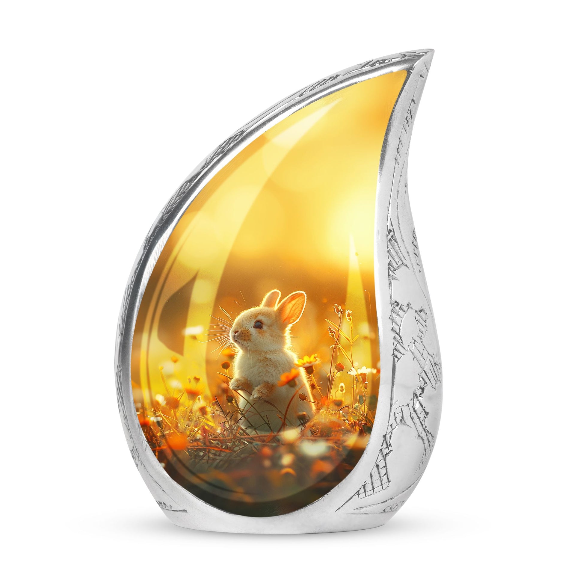 Sunset Baby Bunny Rabbit Urn - Beautiful Memorial For Pets Ashes